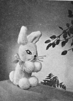 knitting pattern for little rabbit toy 1954