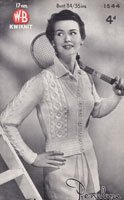 vinage tennis cardigan knitting pattern 1944