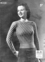 vintage penelope knitting pattern for ladies jumper M1151