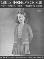 vintage girls suit knitting pattern from 1930s knitting pattern