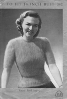 vintage angara jumper knitting pattern from 1940s patons 342
