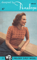 vintage ladies cardigan knitting pattern from penelope no 1463