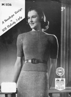 vintage ladies jumper knitting pattern 