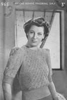 vintage patons965 knitting pattern ladies summer short sleeved top 1940