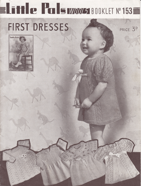 EXPERIENCED KNITTER knitting pattern to fit 6 month old baby Vintage 1980/'s leaf stitch patterened baby dress
