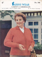 Great vintage ladies cardigan knitting pattern. This pattern has sizes for the fuller figure