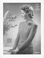 vintage ladies jumper knitting pattern from 1940s