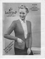 ladyship ladies knitting pattern for cardigan form 1940s