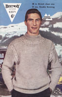 Great vintage knitting pattern for men's jumper with unusual cable detail