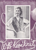 vintage ladies embroidered waist coat knitting pattern 1930s
