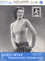 vintage ladies jjmpe knitting pattern 1930s