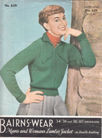 Great vintage ladies zip jacket knitting pattern