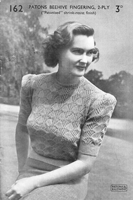 ladies vintage knitting pattern for a wartime jumper 1940s