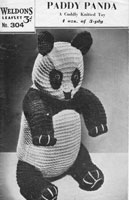 vintage panda knitting pattern weldons 304 1940s