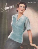 vintage ladies angora jerkin knitting pattern from 1940s