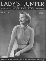 ladies 1930s jumper knitting pattern patons 2228