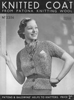 vintage ladies cardigan knittin gpattern form 1930s patons 2256