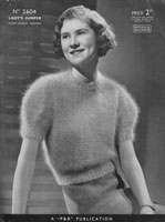 ladies vintage knitting pattern for angora jumper 1930s patons 2603