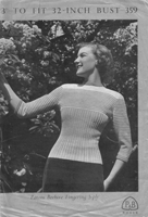 vintage ladies jumperknitting pattern from 1940s