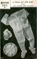 vintage babies pramset 1940s fair isle beret jacket knitting patterns