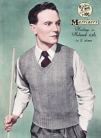Great vintage men's slipover knitting pattern
