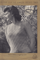 vintage ladies knitting pattern for summer jumper 