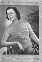 vintage ladies lavely jumper knitting pattern 1940s