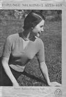 vintage ladies knitting pattern from 1940s for jumper