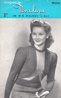 vitnage ladies jumper and waistcoat knitting pattern from 1940s