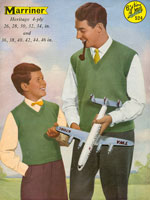 Great vintage pattern for a V neck sleeveless pullover for father and son