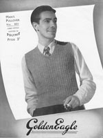 vintage mens slip over knitting pattern 1940s