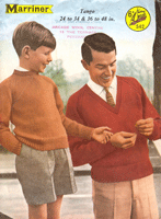 Great vintage father and son jumper knitting pattern