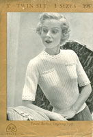 vintage short sleeved ladies jumper knitting pattern