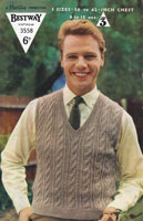 Great vintage cable tank top knitting pattern for men
