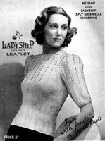 ladyship knitting pattern from 1930s for ladies jumper