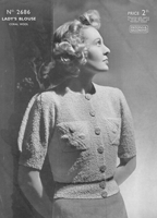 vintage ladies boucle blouse 1930s knitting pattern