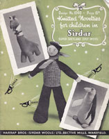 vintage sirdar toy knitting pattern 1940