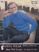 Great vintage mens cable jumper knitting pattern