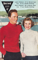 Great vintage knitting pattern for men's and ladies polo cable jumper
