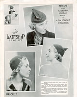 1930's knitted ladies hats patterns