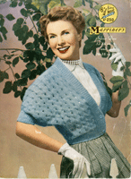 Great vintage ladies bolero cardigan knitting pattern